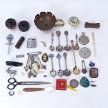 Various collectables, including Arts and Crafts copper and brass chamber stick, Royal Doulton