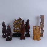 Various Oriental carvings and figures