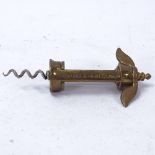 A Berry Bros & Rudd Ltd of London brass and steel bottle corkscrew, with rotating butterfly