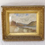 J F Mackintosh Gow, watercolour, mountain lake scene, signed and dated 1896, 12" x 15", framed