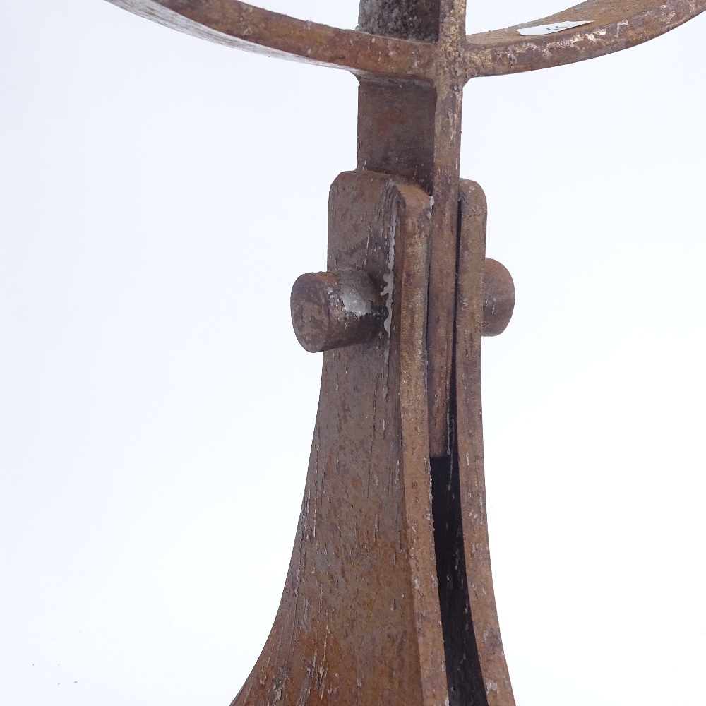 A large cast-iron candle holder, height 84cm - Image 3 of 3