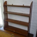 A Victorian mahogany graduated 4-tier hanging open shelf, W74cm, D21cm, H80cm