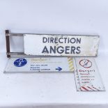 4 Vintage French road signs, largest length 87cm (4)