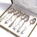 A set of 6 German Maillechort plated teaspoons