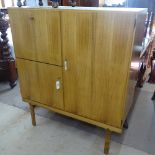 A mid-century walnut secretaire/bar cabinet, by Jos De Mey for Van Den Berghe Pauvers, Belgium, with