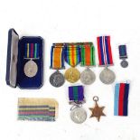 A group of medals to Pte W J Sydenham no. 16317 Middlesex Regiment, including George VI General