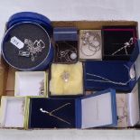 10 various modern silver necklaces, boxed