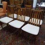 A set of 6 mid-century G Plan teak dining chairs, with slatted backs
