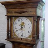 A 19th century 30-hour longcase clock, having an 11" painted dial with single subsidiary dial,