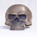 A macabre 925 solid silver skull design bangle, 5.7oz
