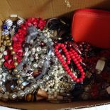 A small box of mixed costume jewellery