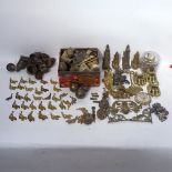 A large quantity of various fittings and fixings, including lion paw bath feet, furniture mounts and