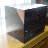 A small Victorian mahogany table-top 4-drawer collector's chest, W41cm, D34cm, H35cm