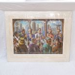 Framed print, P J Crook, "cigars", 52cm x 73cm