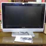 A Philips 22" flat screen television with remote, GWO