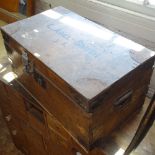 A small Victorian pine steelbound chest, named to L Able-Smith, W56cm, D33cm, H29cm
