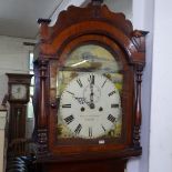 A 19th century mahogany 8-day longcase clock, with arch-top and painted dial signed Whitehead &