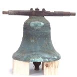 A large antique bronze bell, by Taylor's Founders of Loughborough, dated 1926, largest diameter 30cm