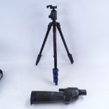 A Nikon 15-45 x 60 spotting scope, and a Hahnel Triad 30 Lite tripod, both cased (2)