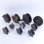 A quantity of various Vintage fishing reels, including Allcocks Match Ariel example (10)