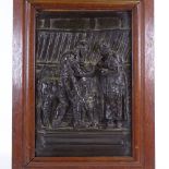 Jean Baffier (1851 - 1920), a 19th century relief cast patinated bronze plaque, depicting a Dutch