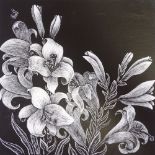 George Reiss, wood engraving, Madonna Lillies, 1954, signed in pencil, no. 20/66, image size 8.5"