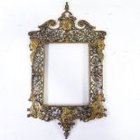 A 19th century cast and pierced gilt-brass frame, inside measurements 9" x 6"