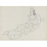 Gluck, pen and ink drawing, reclining woman, 1945, signed, 10" x 14" Very good condition