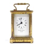 A Matthew Norman miniature brass-cased carriage clock, 17 jewel movement, case height 6cm, working