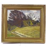 Ronald Ossory Dunlop, oil on board, wooded landscape, signed, 10" x 12", framed Very good condition