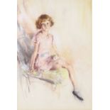 Bevan Petman, coloured pastels, portrait of Kathleen, signed and dated 1938, 18" x 12.5", framed