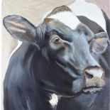 Clive Fredriksson, oil on canvas, Jersey cow, 31" x 24", unframed Very good condition