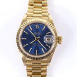 ROLEX - a lady's 18ct gold Oyster Perpetual DateJust automatic wristwatch, ref. 69178, circa 1995,