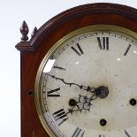 An Edwardian inlaid mahogany-cased dome-top mantel clock, painted dial with 8-day movement chiming