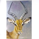 Clive Fredriksson, oil on canvas, antelope, 30" x 20", unframed Very good condition