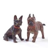2 Vienna cold painted bronze bulldogs, tallest 4cm. Some rubbed surfaces and small chips, overall
