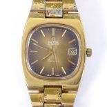 OMEGA - a Vintage gold plated stainless steel Geneve automatic wristwatch, circa 1970s, ref. 166.