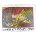 Marc Chagall, 2 offset colour lithograph posters for Pace Gallery, 1976 and 1977, sheet size 32" x