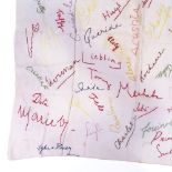 A silk scarf with embroidered signatures of the Second World War French Resistance, given to the