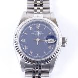 ROLEX - a lady's stainless steel Oyster Perpetual Date automatic wristwatch, model 69190, circa