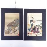 Japanese School, 2 colour woodblock prints, by Shozaburo Toyoharu and Mitsuoki Tosa, image 12" x 8",