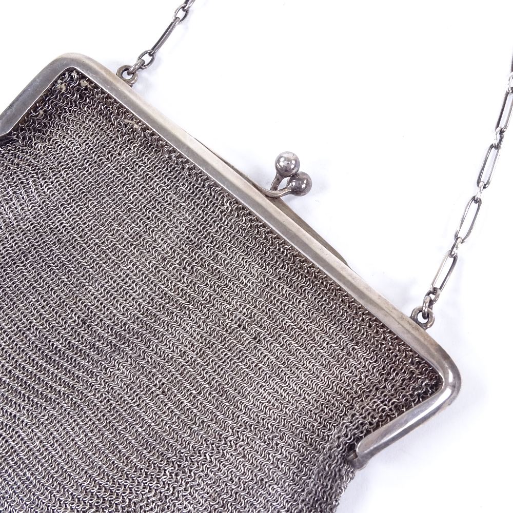A George V silver mesh evening/purse, by S Blanckensee & Son Ltd, hallmarks Birmingham 1915, width - Image 2 of 4