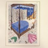 Marcel Arnac, 4 Art Deco humorous erotic pochoir prints, image 7" x 5", unframed Good condition