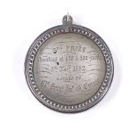 A 19th century unmarked white metal 31st Lancashire Rifle Volunteers presentation shooting medal,