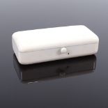 An early 20th century ivory stamp box, with sprung hinge an 3 stamp sections, length 7cm. Good