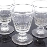 A set of six Georgian wine glasses, with bucket bowls on collar stems and flat cut flutes, height