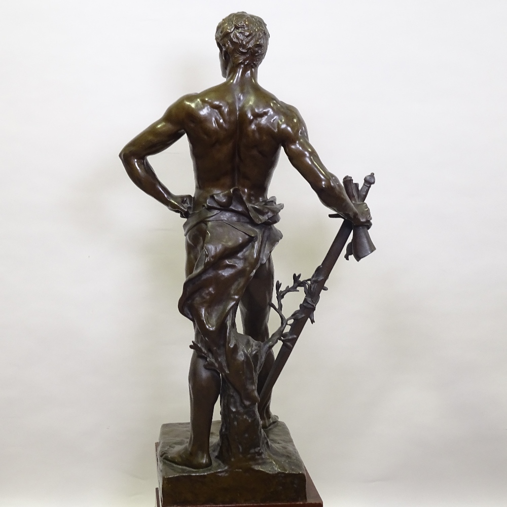 Eugene Marioton (French 1854-1933), a substantial classical bronze sculpture titled "La Force - Image 6 of 7