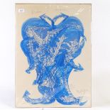 Jean Messagier (1920 - 1999), etching with aquatint, abstract, circa 1960, signed and titled in