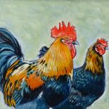 Clive Fredriksson, oil on board, poultry, 18" x 18", framed