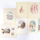 William Townsend (1909 - 1973), folder of 8 drawings and watercolours, circa 1930s